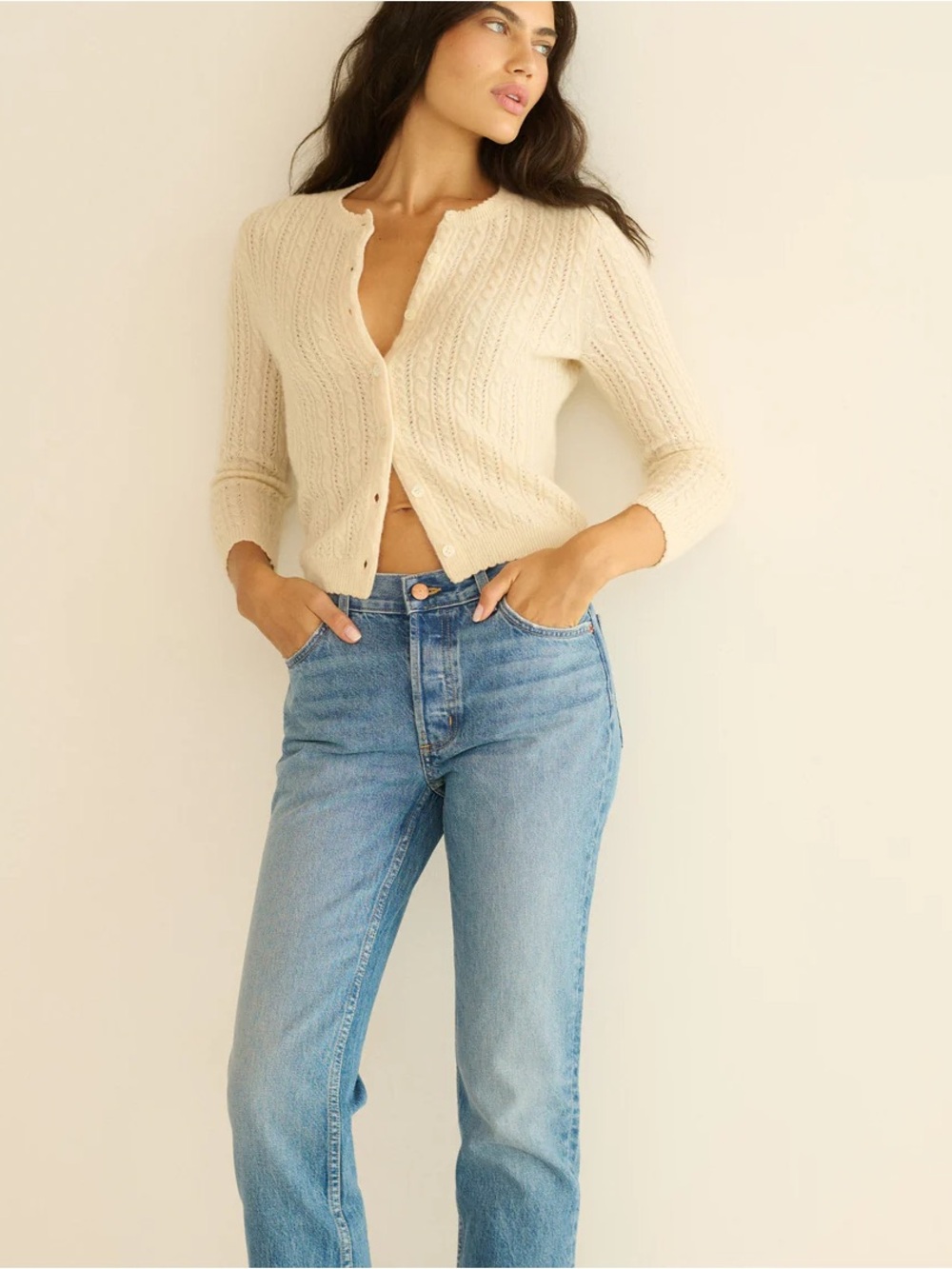 Doen DANAE CASHMERE CABLE CARDIGAN